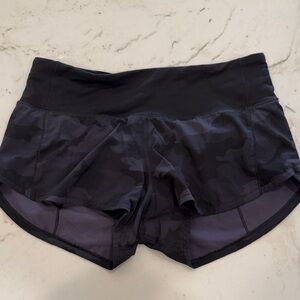Lululemon Athletica Black Camo Athletic Shorts